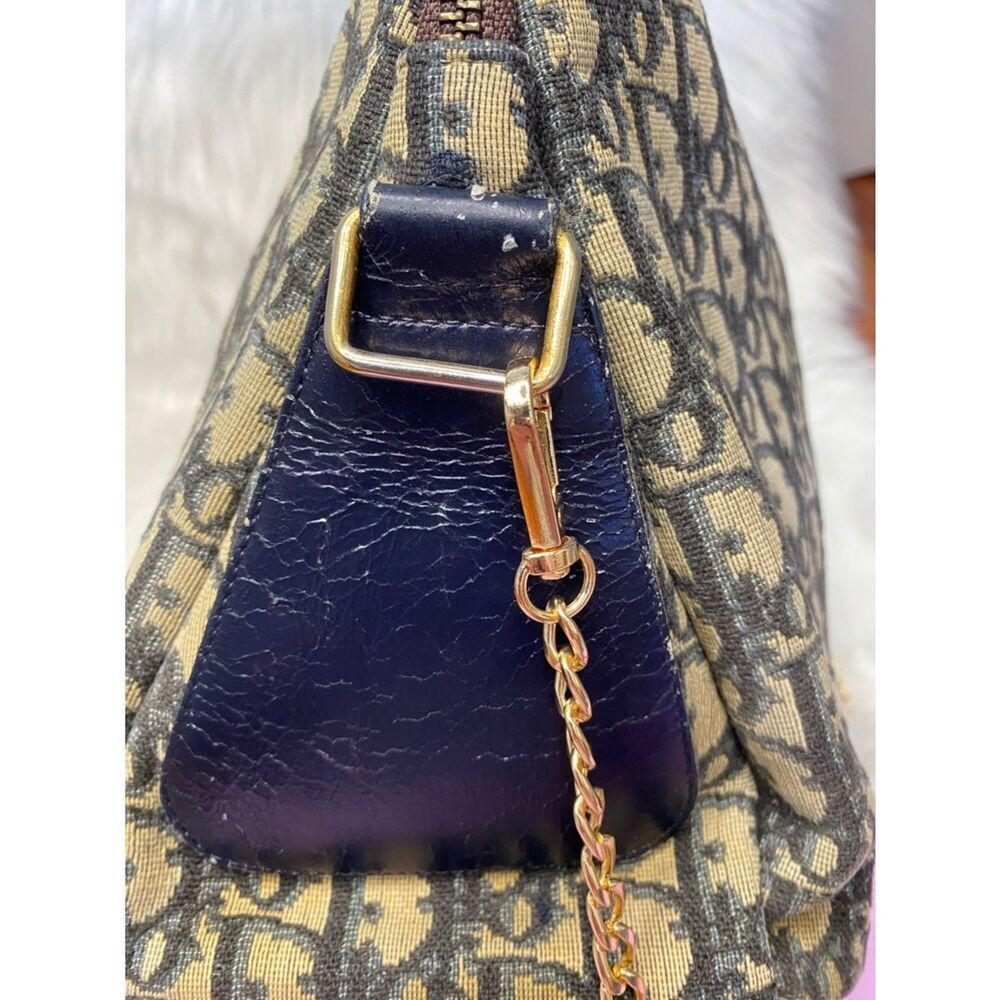 Dior Navy Monogram Trotter/Oblique Diorissmo Messenger Crossbody Bag. Authentic - Picture 11 of 16